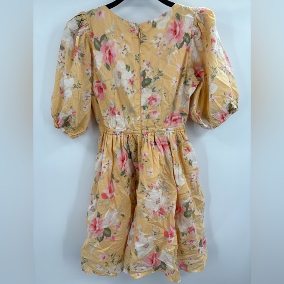 Abercrombie & Fitch Mini Dress Floral Baby Doll Cinch Front Puff Sleeve small - Picture 7 of 16